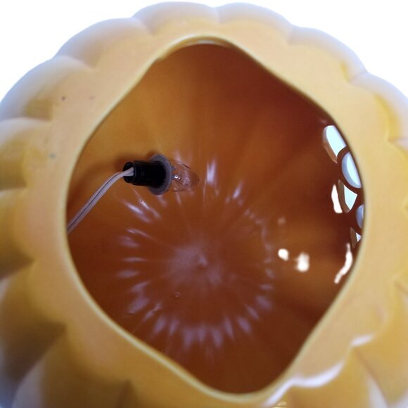 Ceramic Halloween Pumpkin Orange BOO Light Up Decoration Jack O Lantern Vintage - Picture 7 of 13